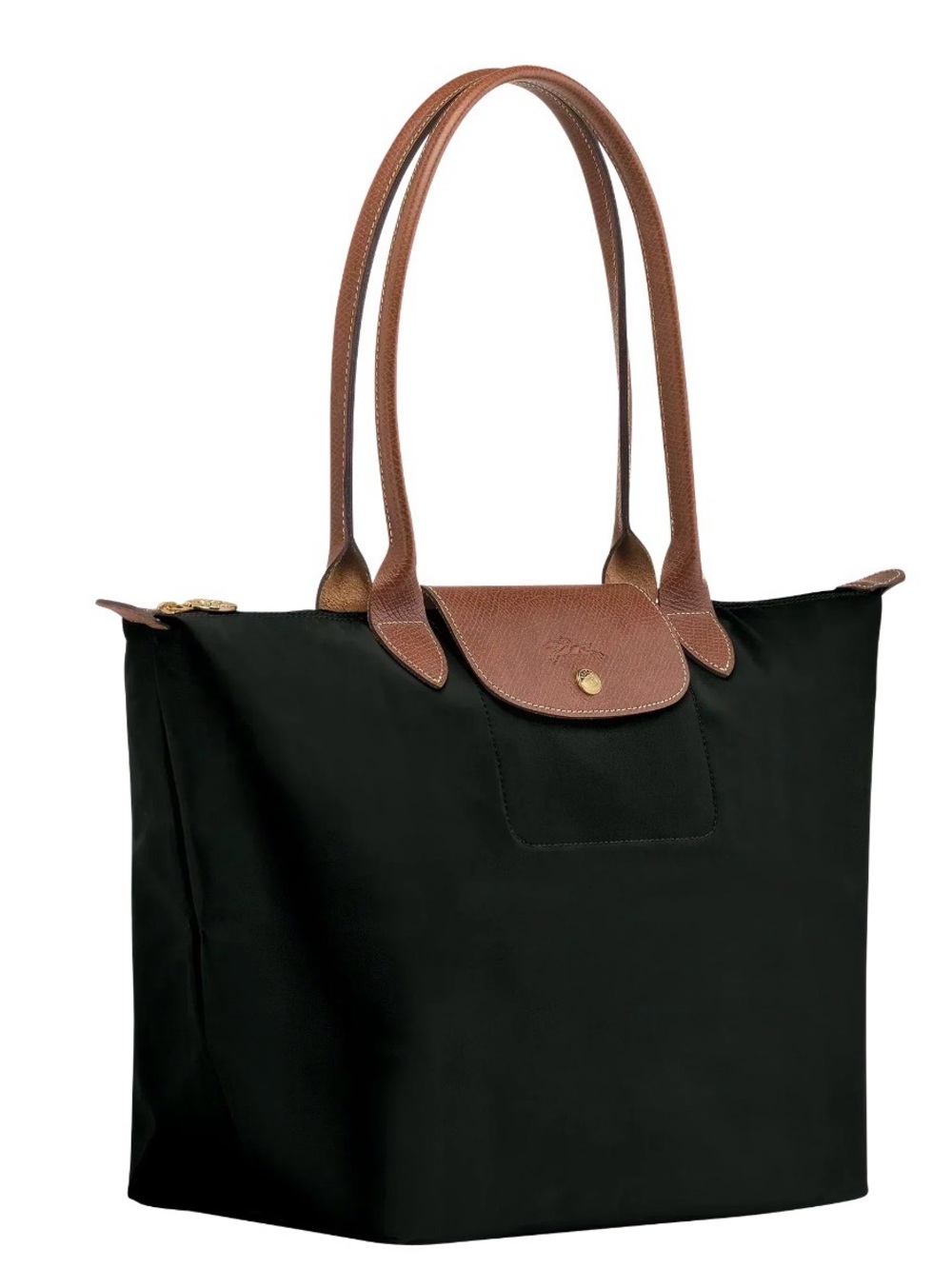 Longchamp Le Pliage Tote Bag with Brown Leather Trim - Defects Read Description